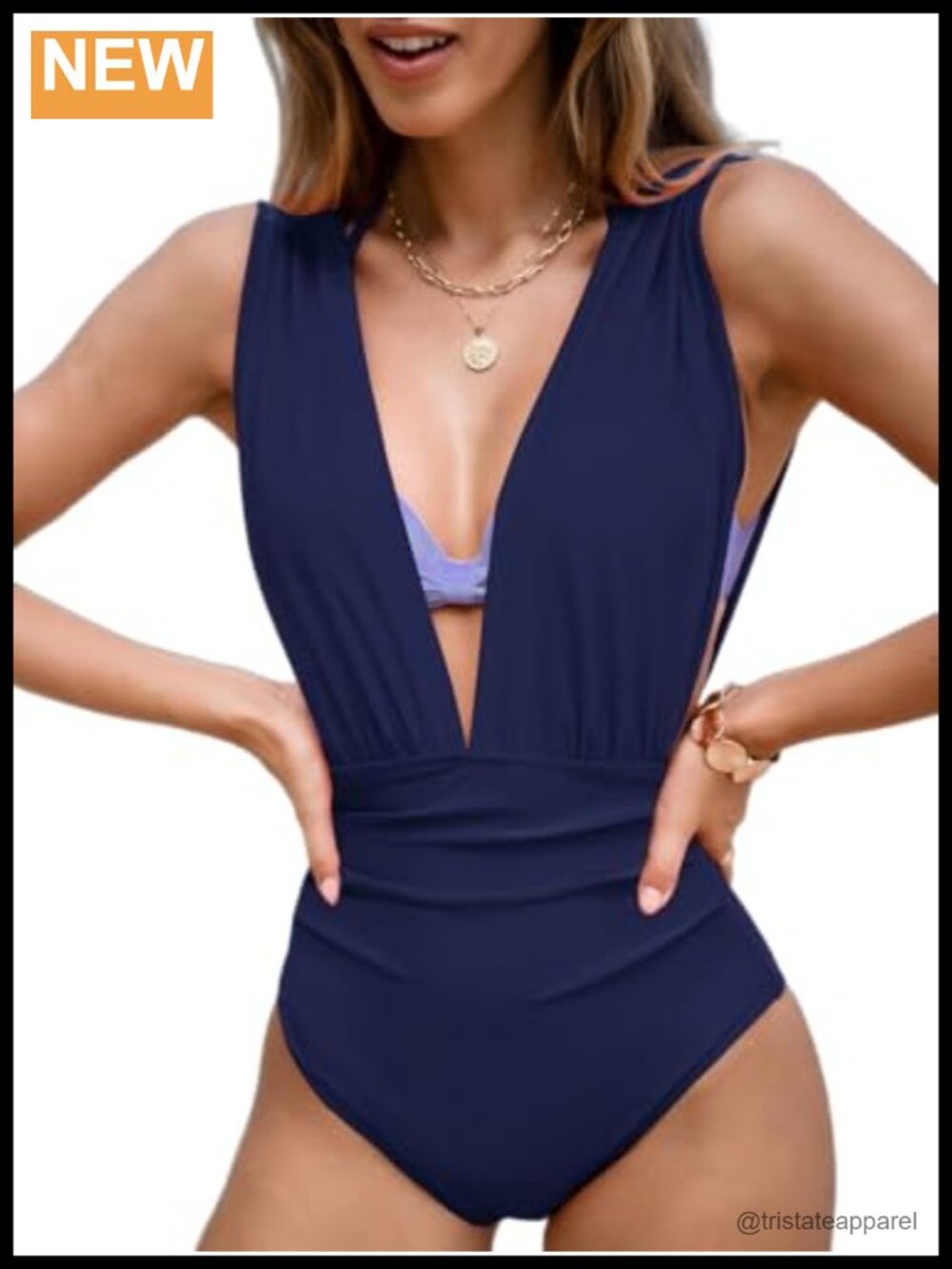 CUPSHE Women's One Piece Swimsuit Plunge V Underwire Push Up Swimwear